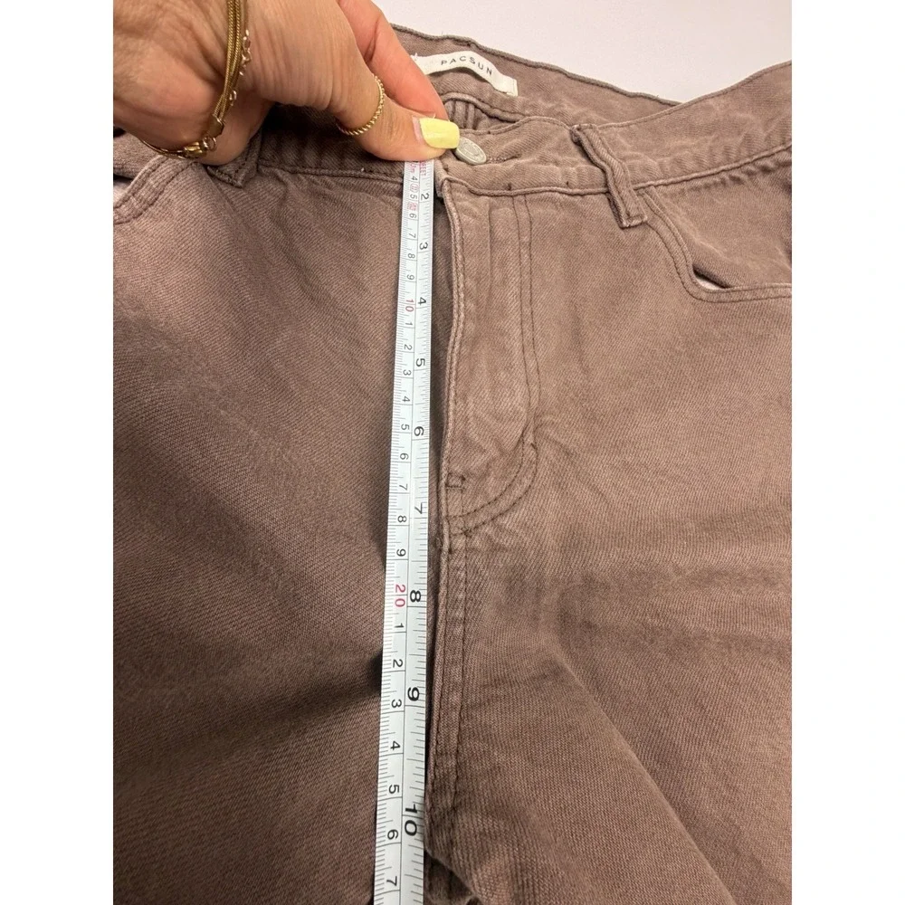 PacSun Womens 27 Brown Utility Cargo Pants Wide Leg Baggy Y2K Streetwear 90s - Picture 8 of 10